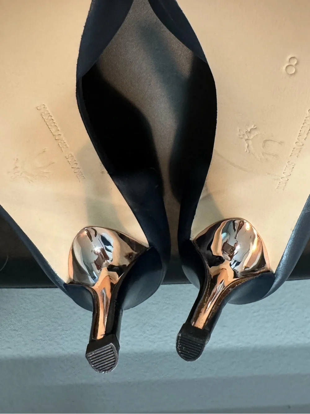 Brooks Brothers Navy Pointed D'Orsay Heels